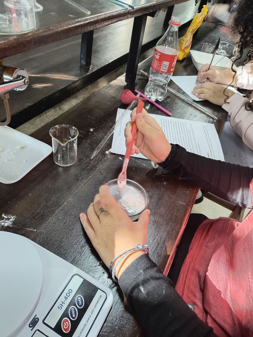 Práctica con pesada y manipulación de muestras.